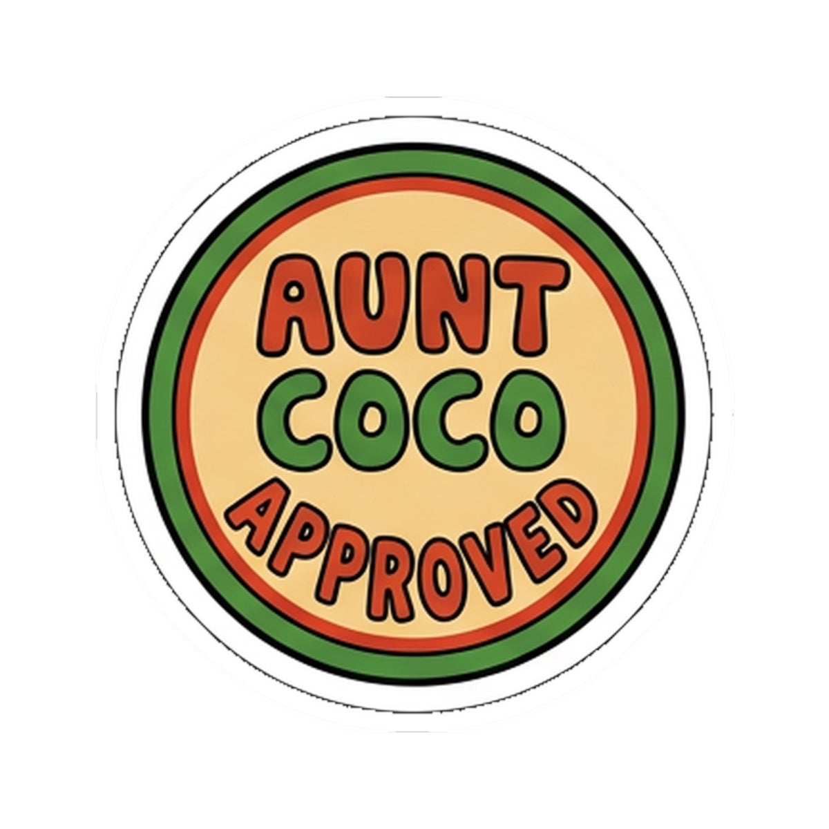 Kiss Cut Sticker, Aunt Coco Approved