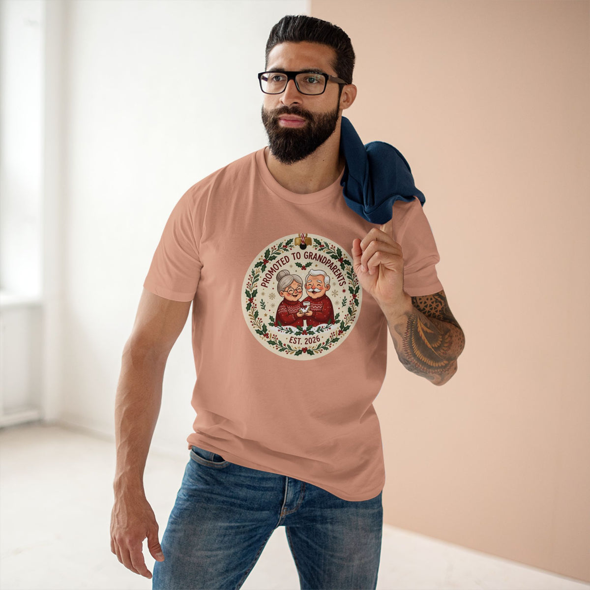 Casual Tee, Promoted to Grandparents (All Colors)(Custom)