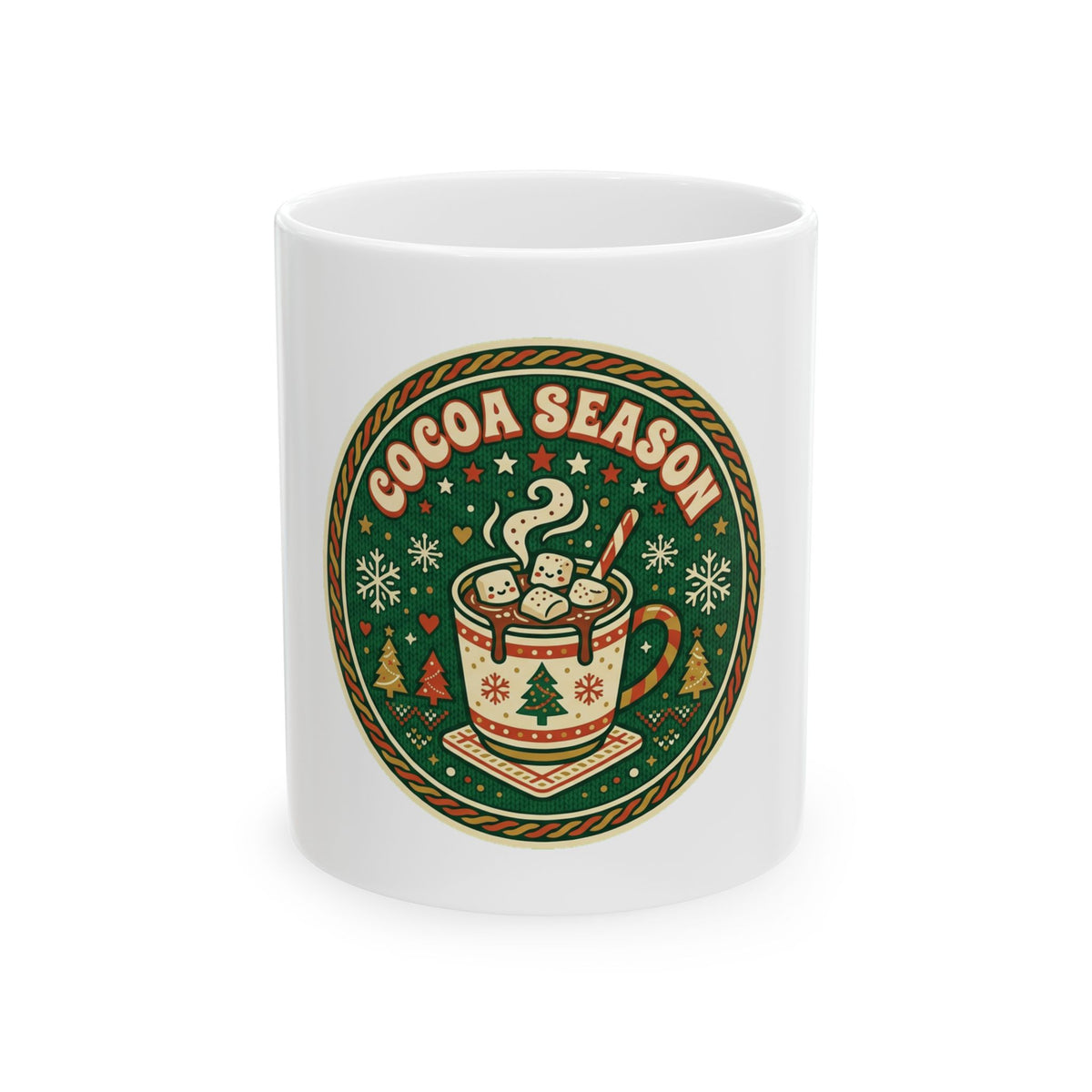 Ceramic Mug, Cocoa Season (White)