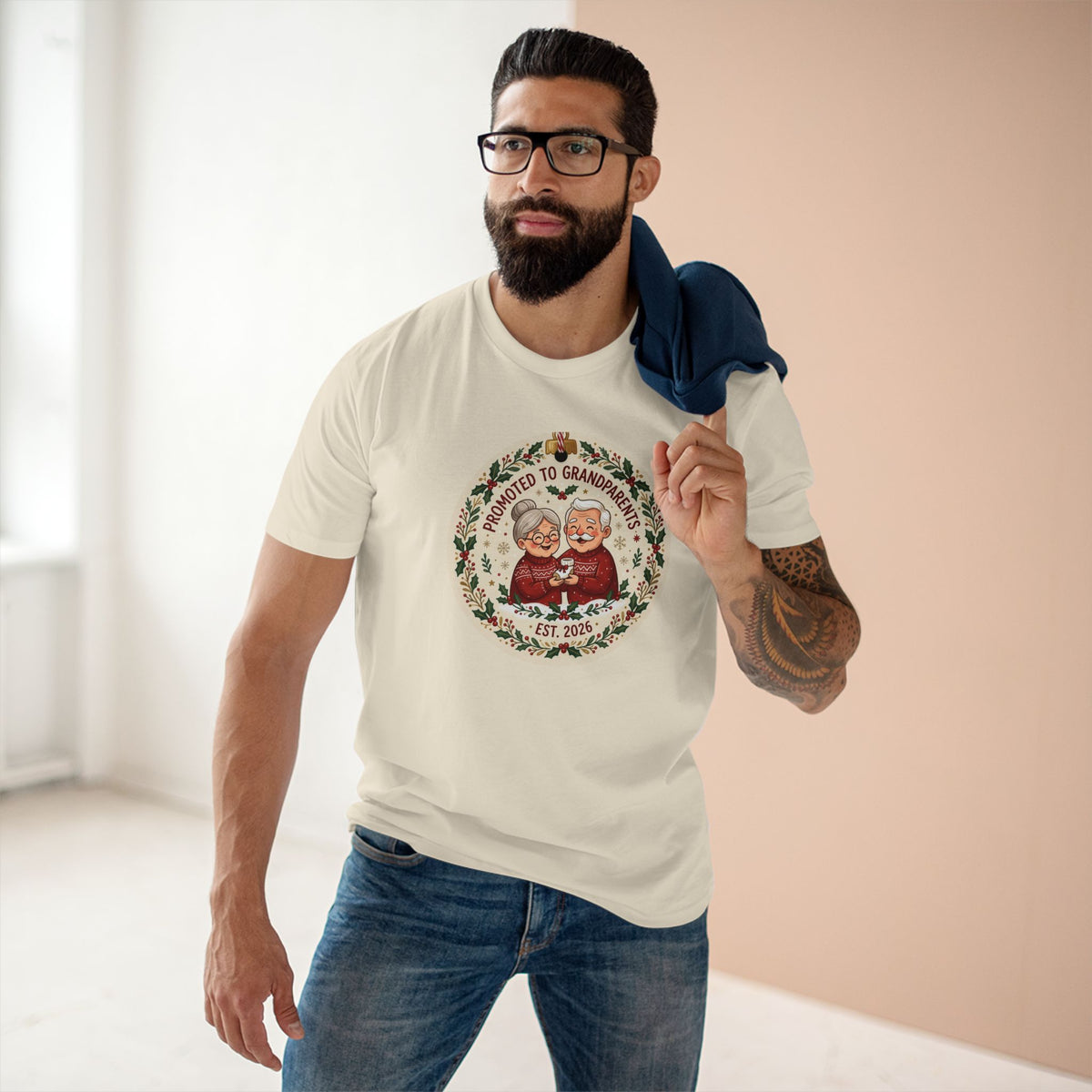 Casual Tee, Promoted to Grandparents (All Colors)(Custom)