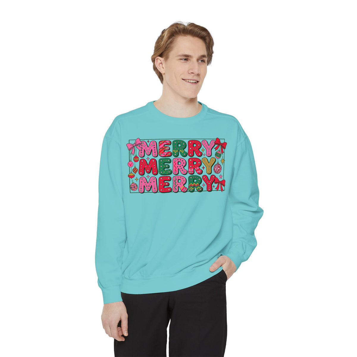 Dyed Sweatshirt, Merry Merry (White)