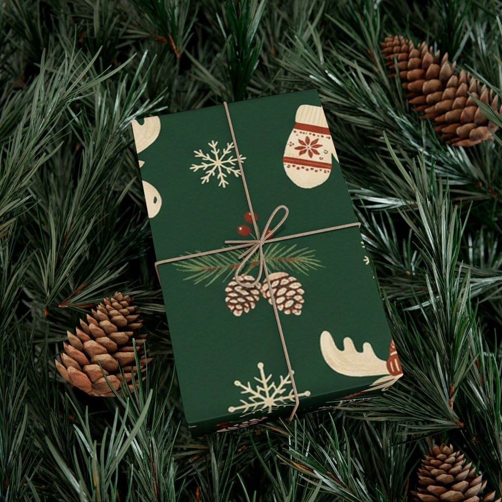 Christmas Giftwrap Paper, Green Pineapple (Custom)