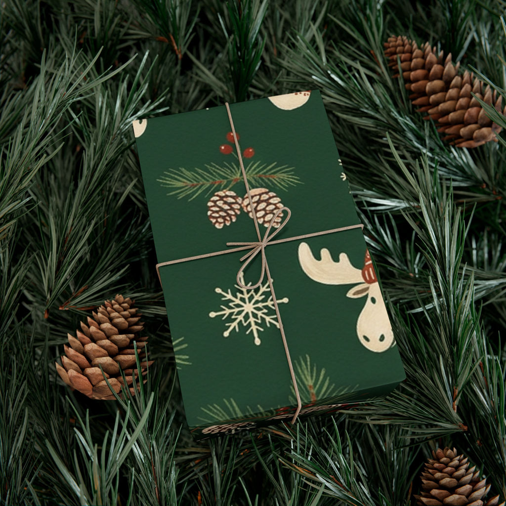 Christmas Giftwrap Paper, Green Pineapple (Custom)