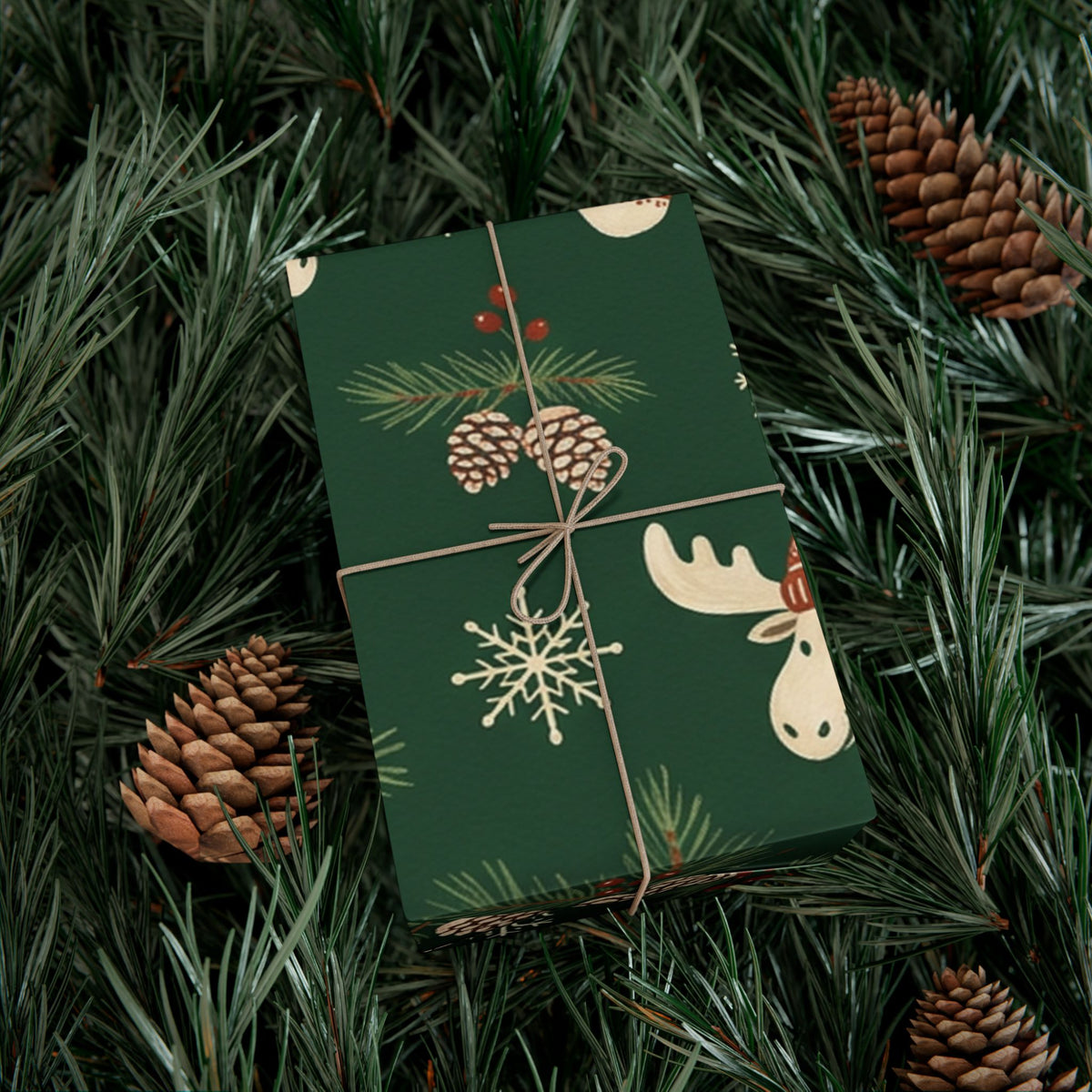 Christmas Giftwrap Paper, Green Pineapple (Custom)