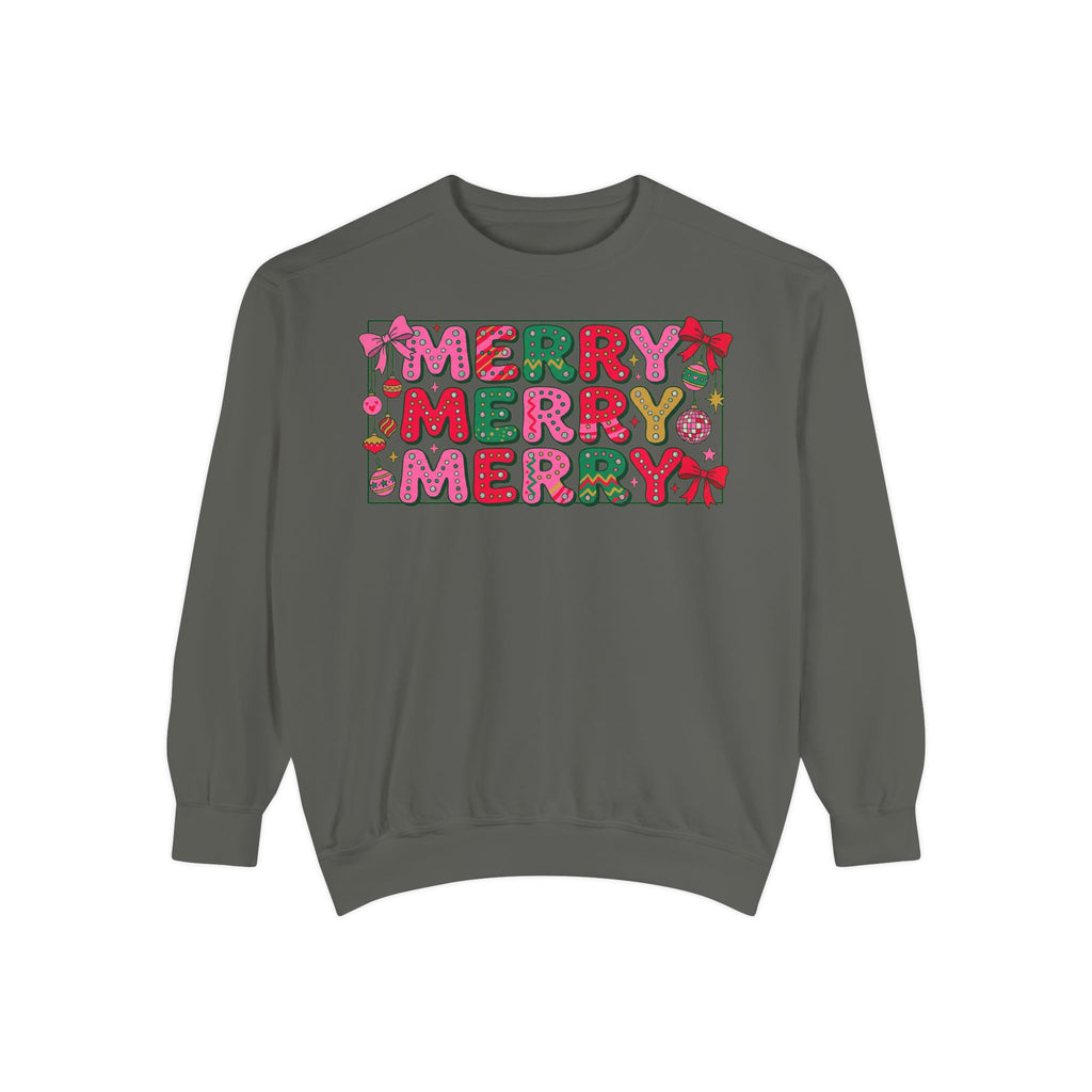 Dyed Sweatshirt, Merry Merry (White)