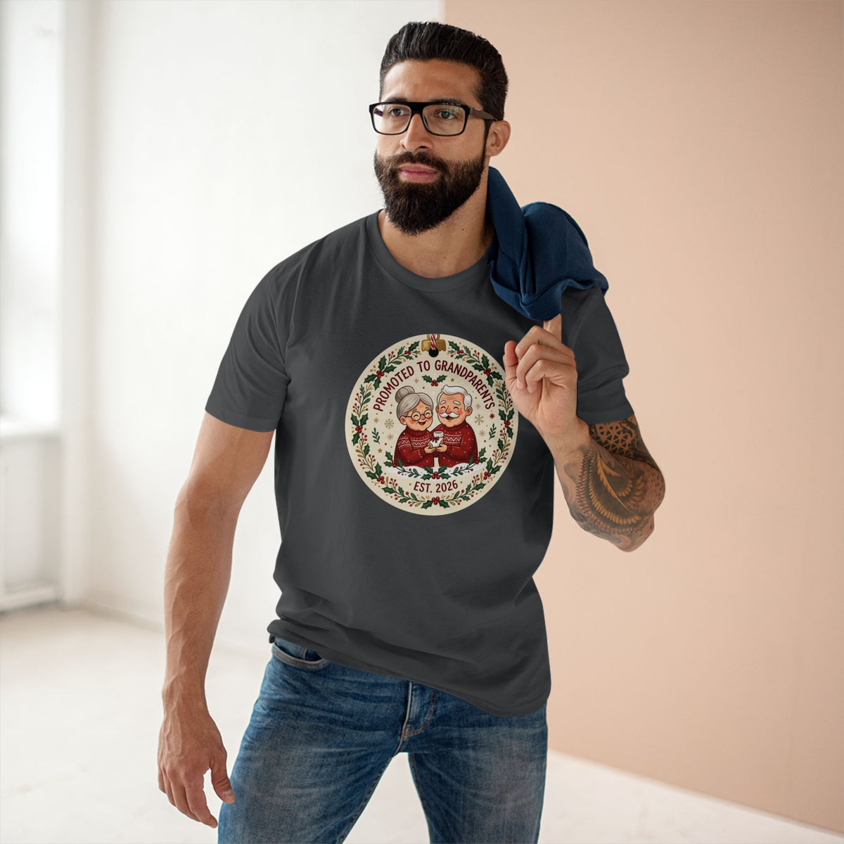Casual Tee, Promoted to Grandparents (All Colors)(Custom)