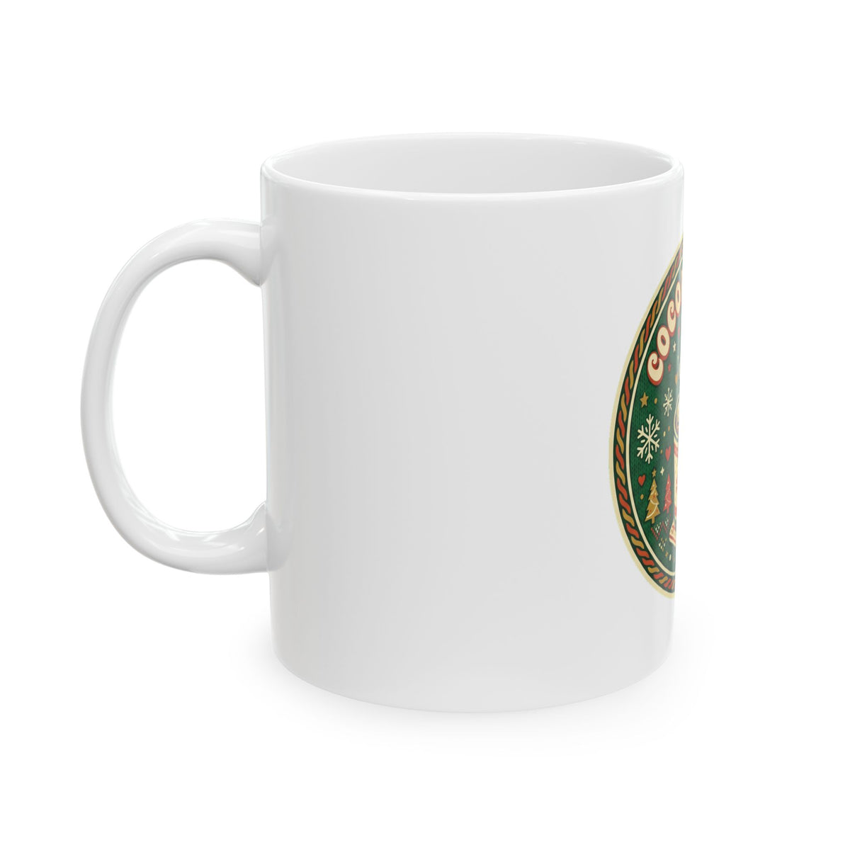 Ceramic Mug, Cocoa Season (White)