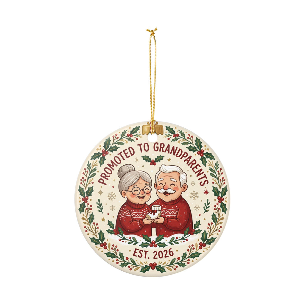 Ceramic Ornament, Promoted to Grandparents (Custom)