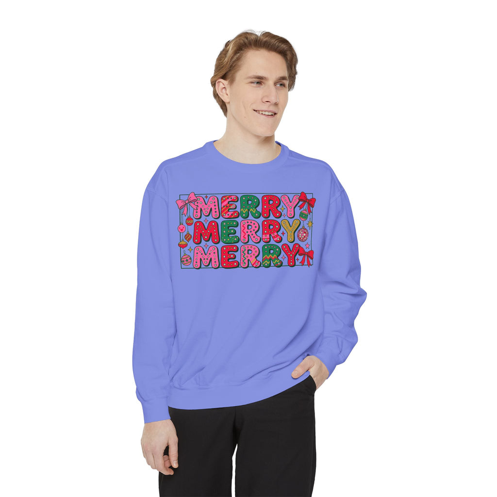 Dyed Sweatshirt, Merry Merry (White)