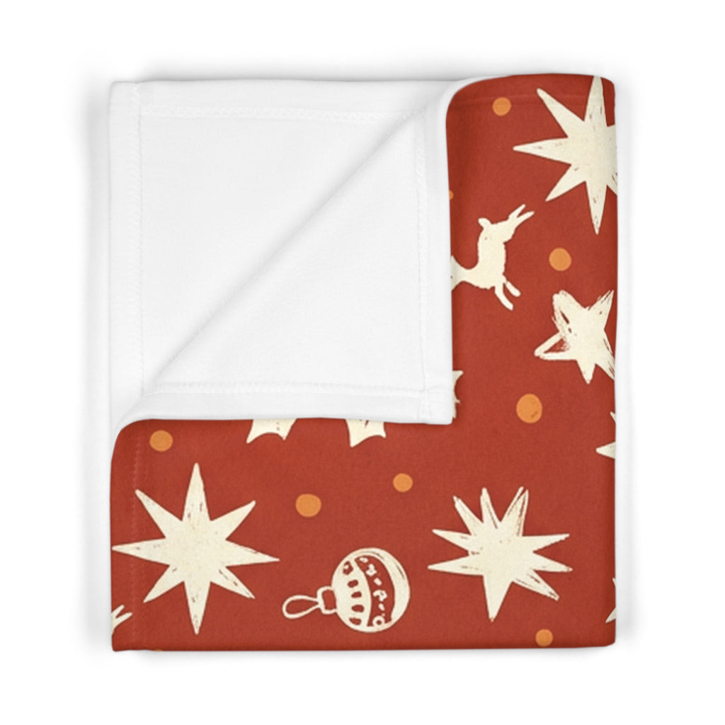 Fluffy Baby Blanket, Red Ornaments (Custom)