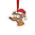 Die Cut Acrylic Ornament, Festive Doggo