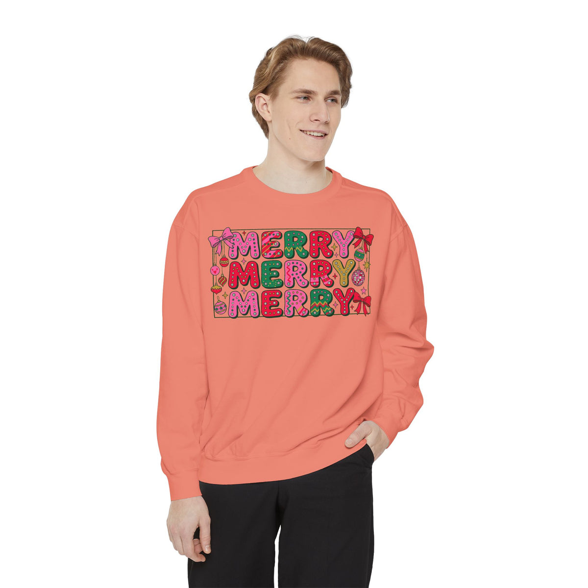 Dyed Sweatshirt, Merry Merry (White)