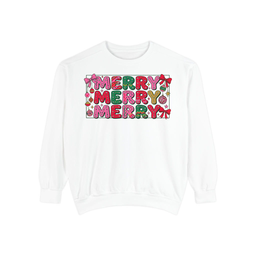 Dyed Sweatshirt, Merry Merry (White)