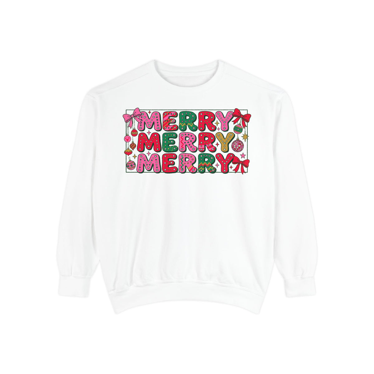 Dyed Sweatshirt, Merry Merry (White)