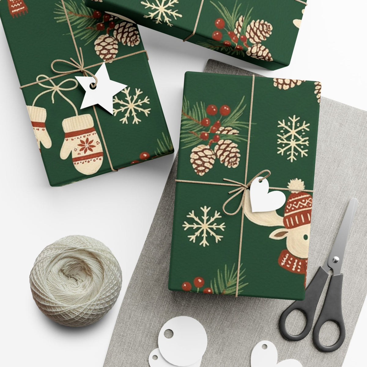 Christmas Giftwrap Paper, Green Pineapple (Custom)