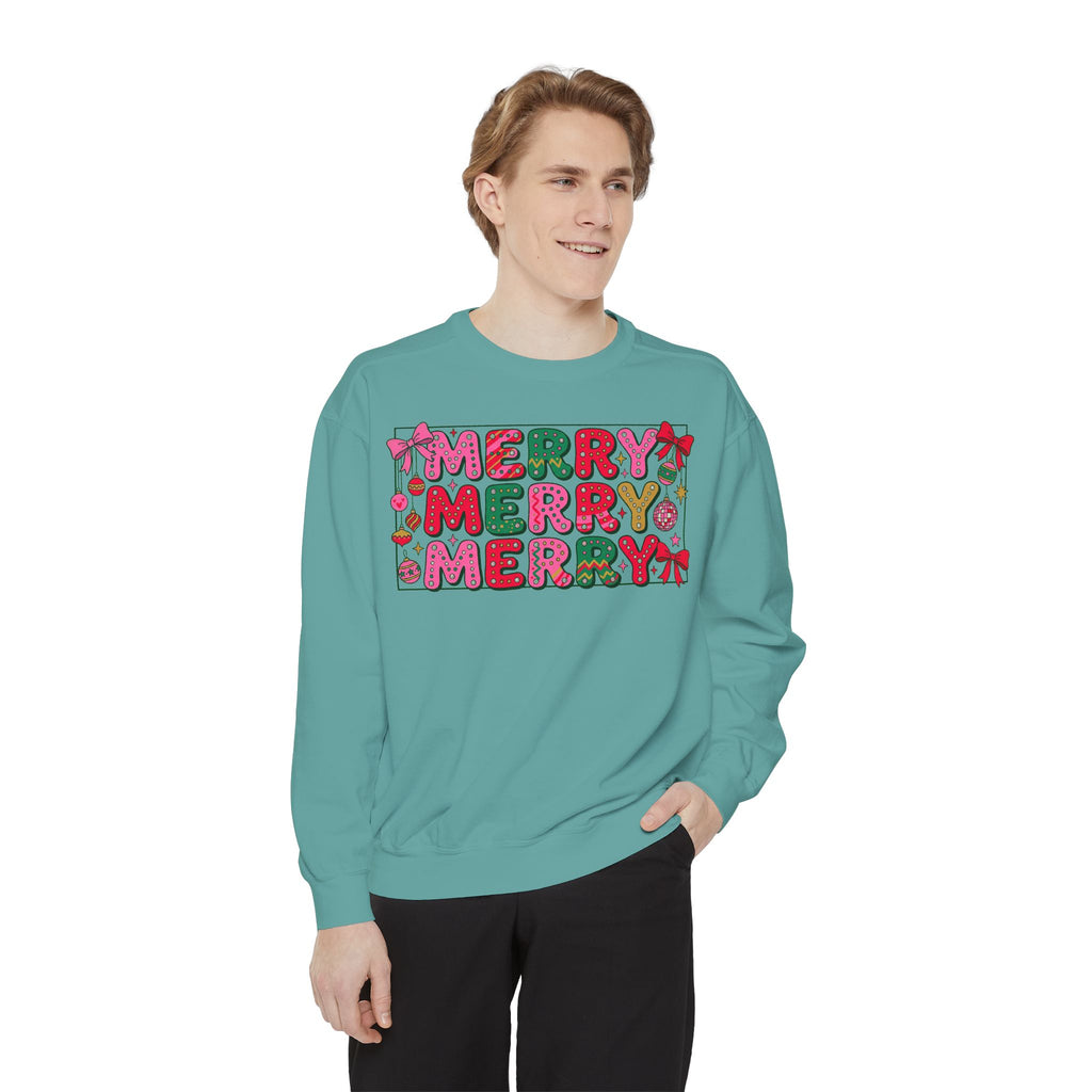 Dyed Sweatshirt, Merry Merry (White)