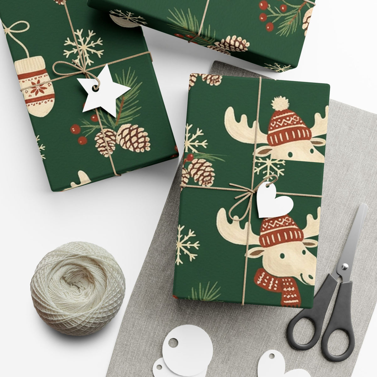 Christmas Giftwrap Paper, Green Pineapple (Custom)