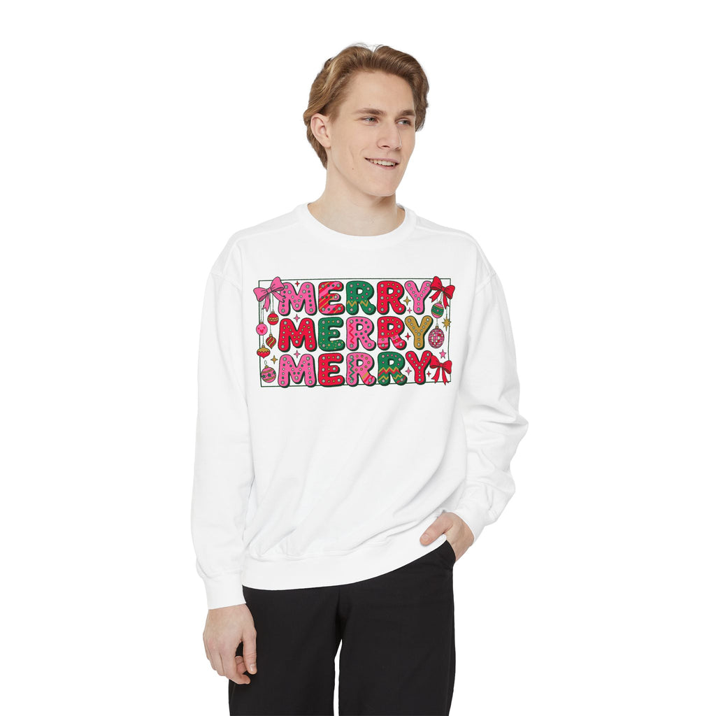 Dyed Sweatshirt, Merry Merry (White)