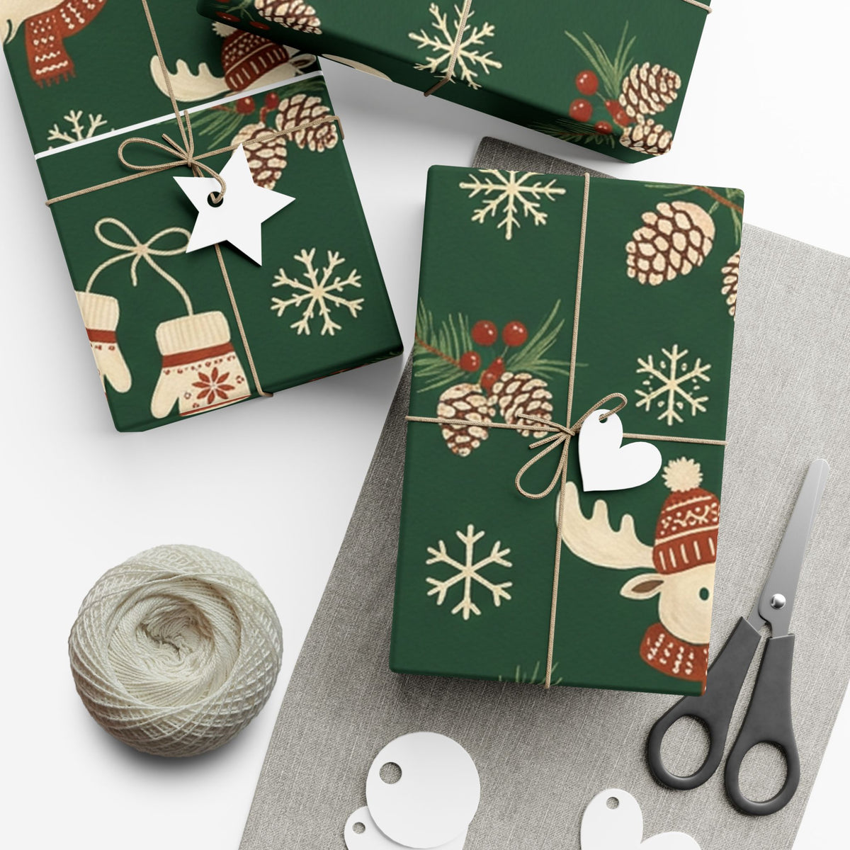 Christmas Giftwrap Paper, Green Pineapple (Custom)