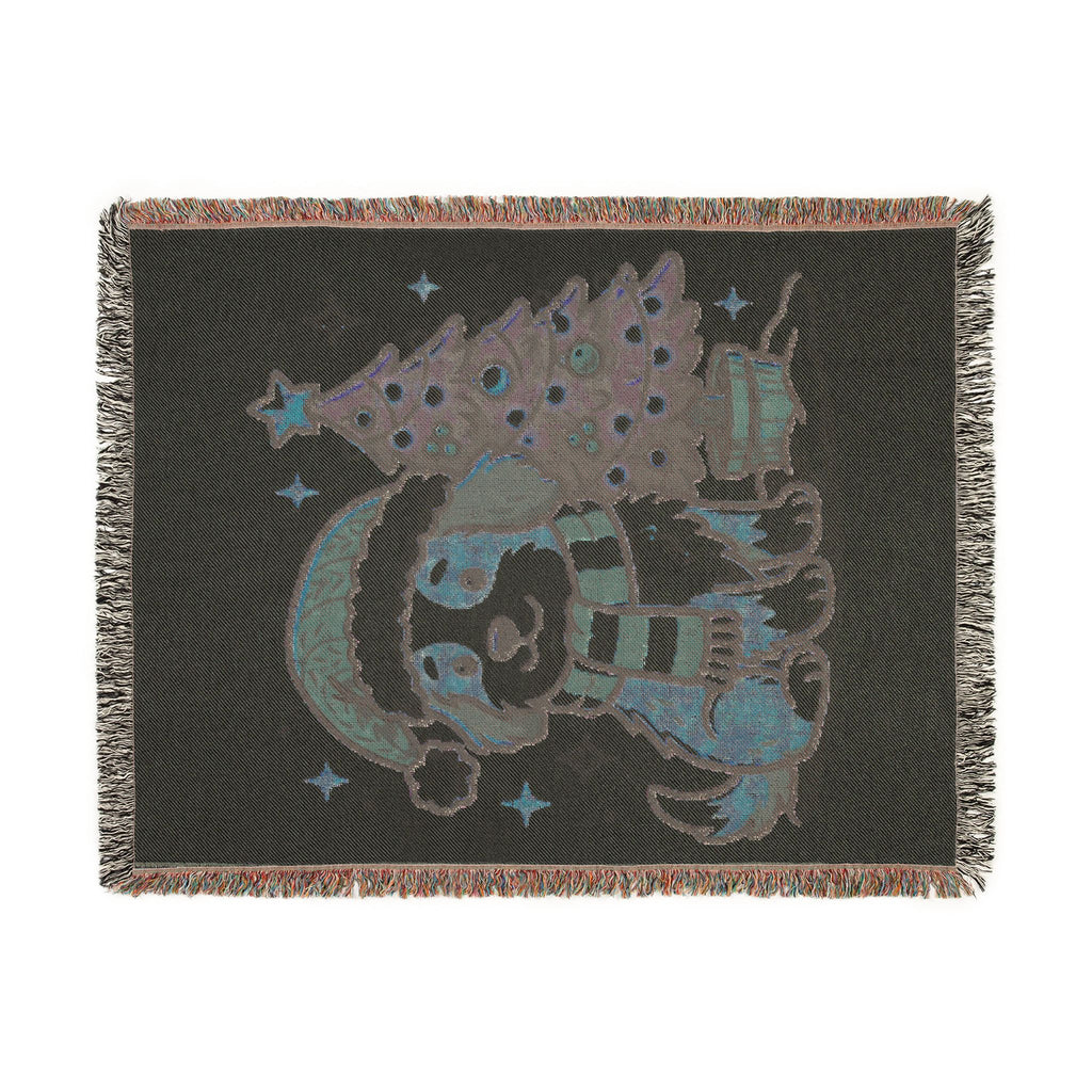 Happy Doggo Weaved Blanket - Cream