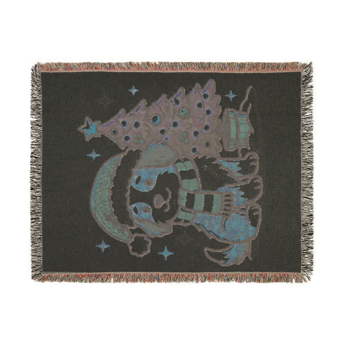 Happy Doggo Weaved Blanket - Cream