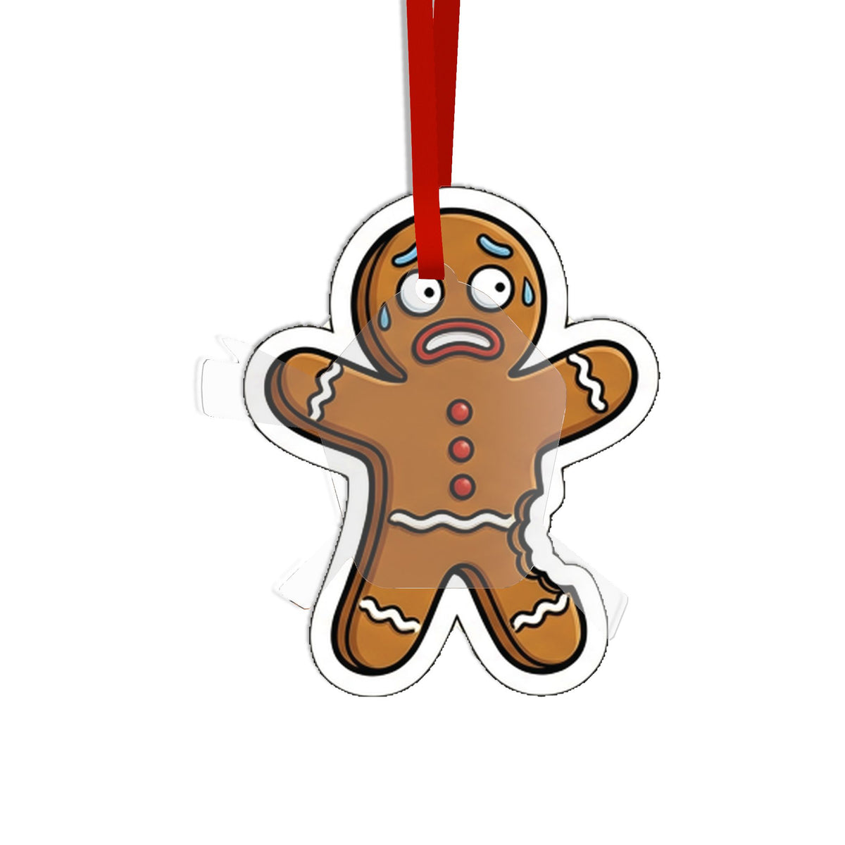 Die Cut Acrylic Ornament, Gingerbite Man