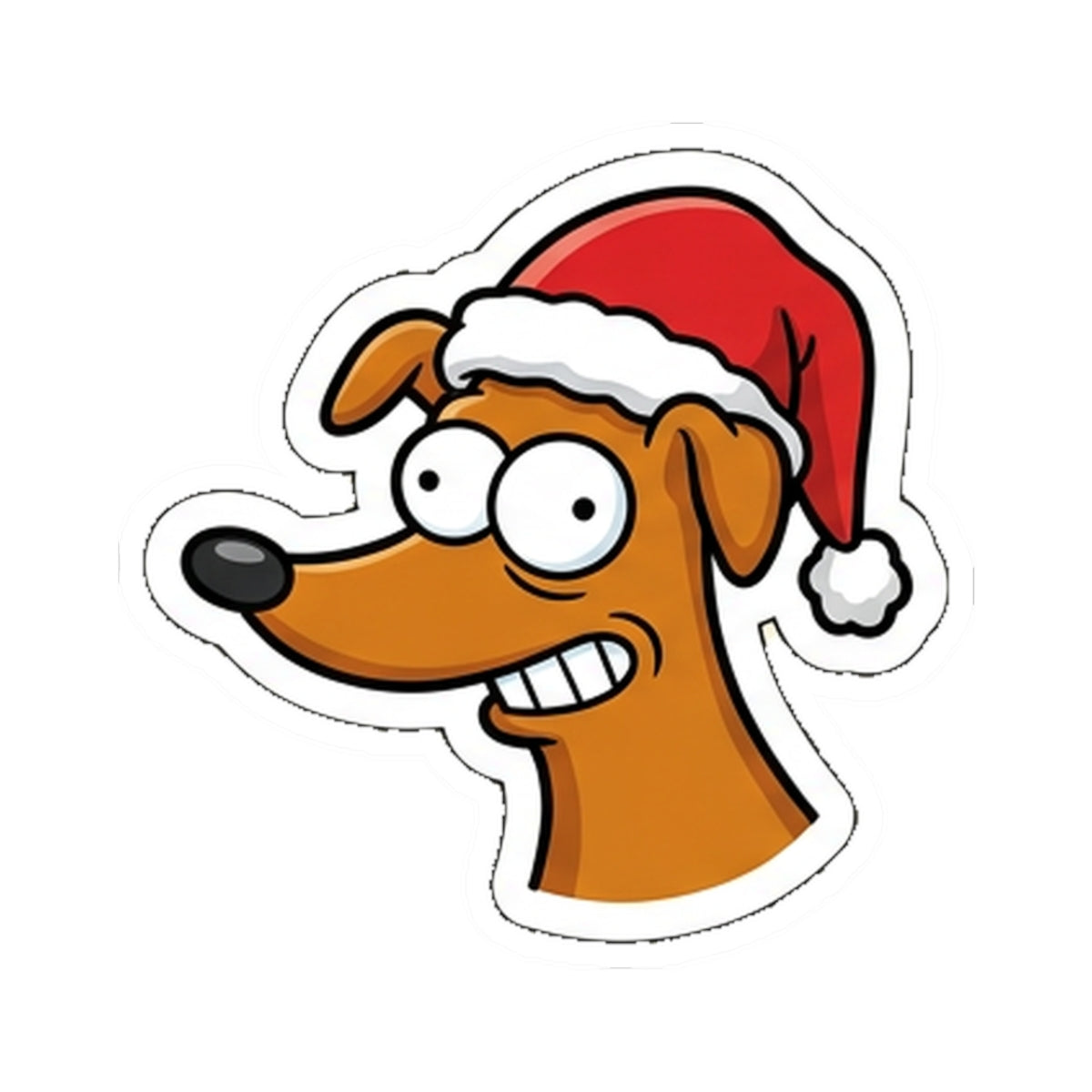 Kiss Cut Sticker, Festive Doggo