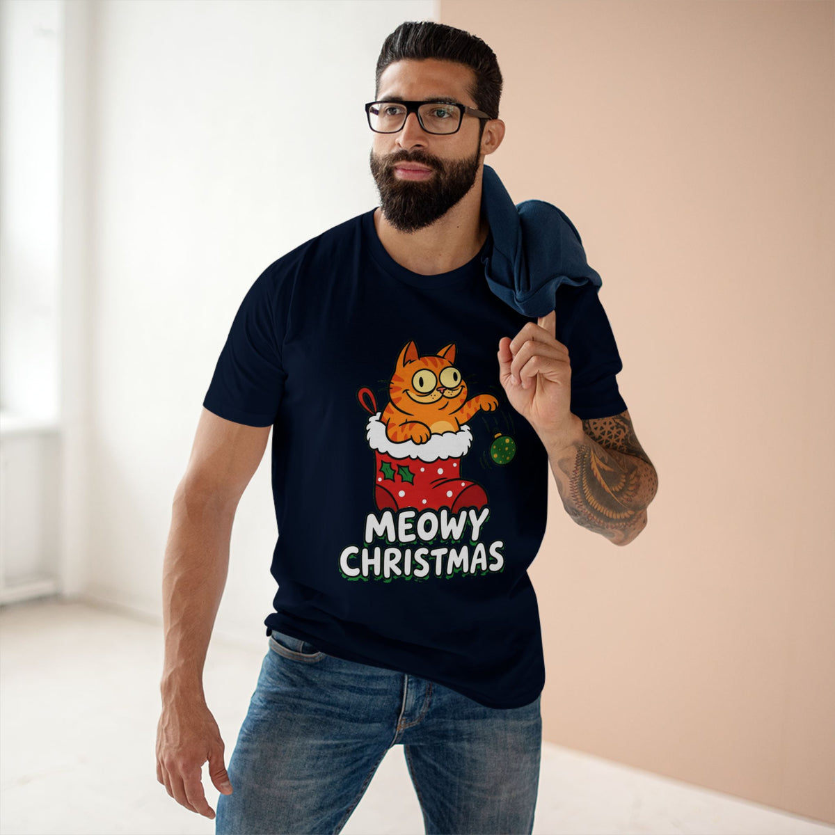 Casual Tee, Meowy Christmas (All Colors)