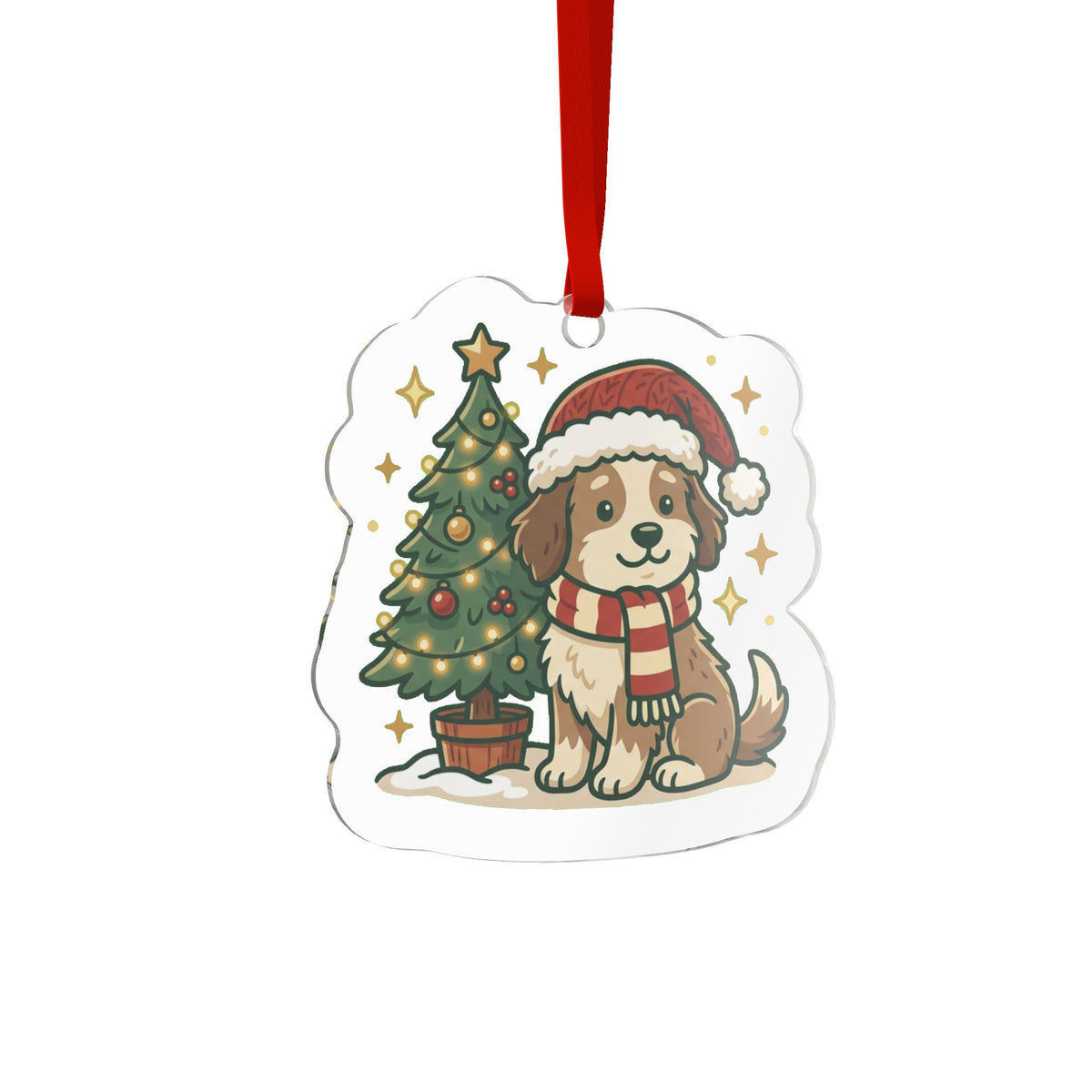 Die Cut Acrylic Ornament, Happy Doggo