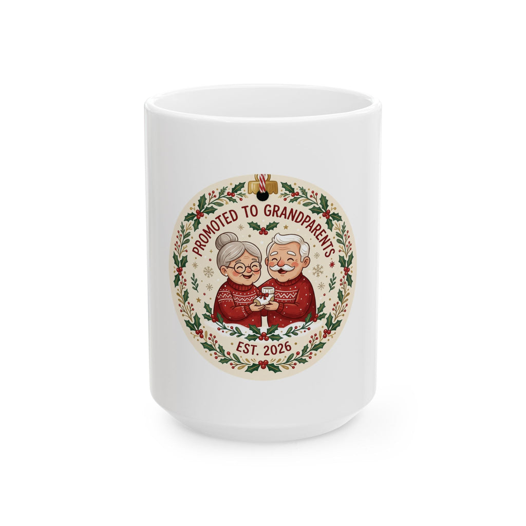 Ceramic Mug, Promoted to Grandparents (White)