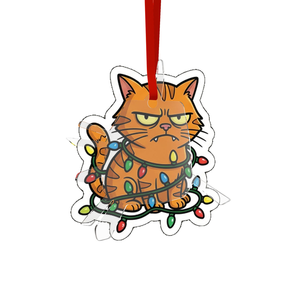Die Cut Acrylic Ornament, Grumpy Cat