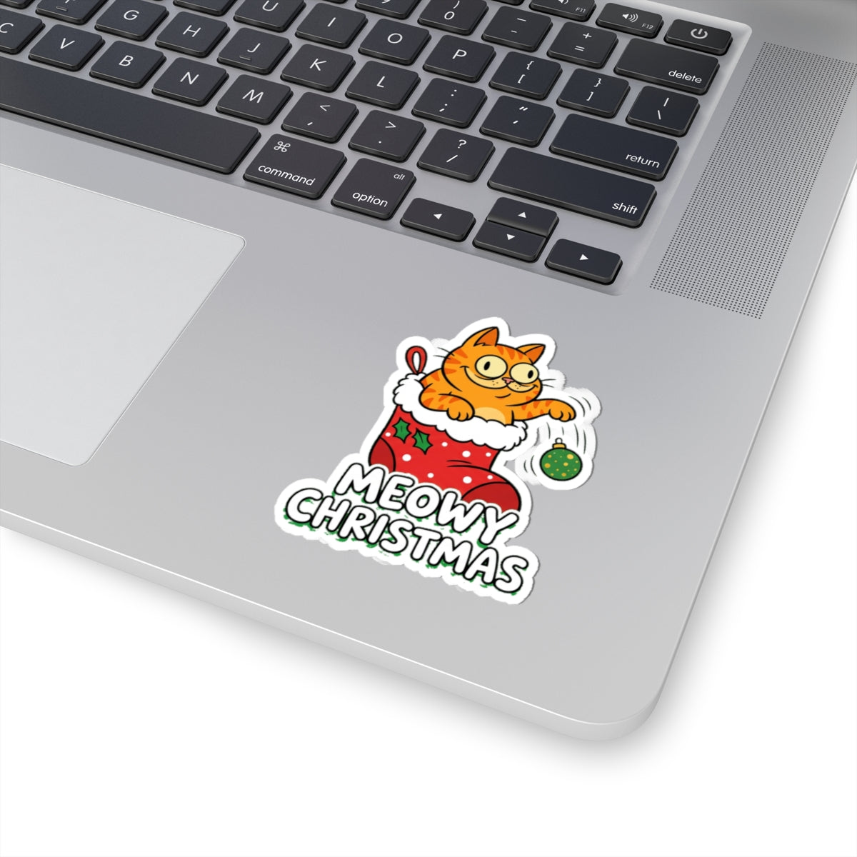 Kiss Cut Sticker, Meowy Christmas