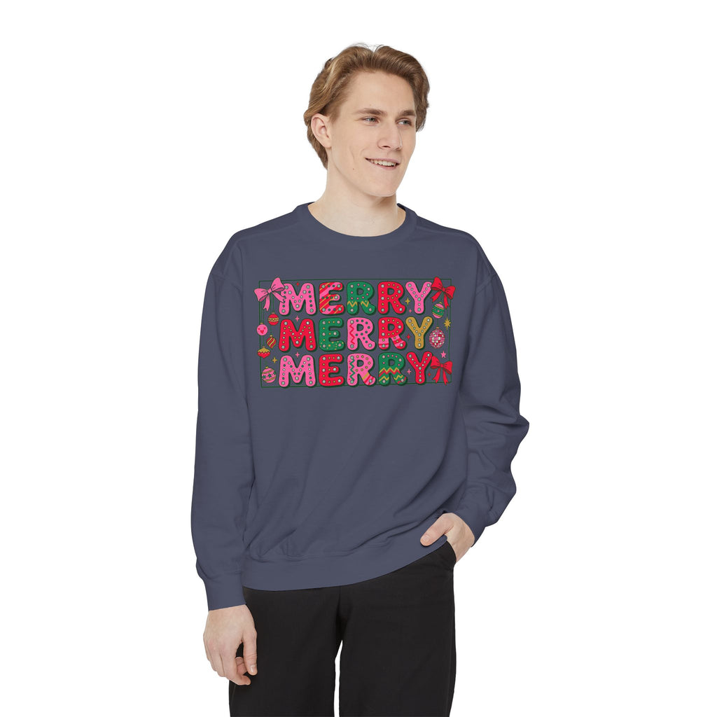 Dyed Sweatshirt, Merry Merry (White)