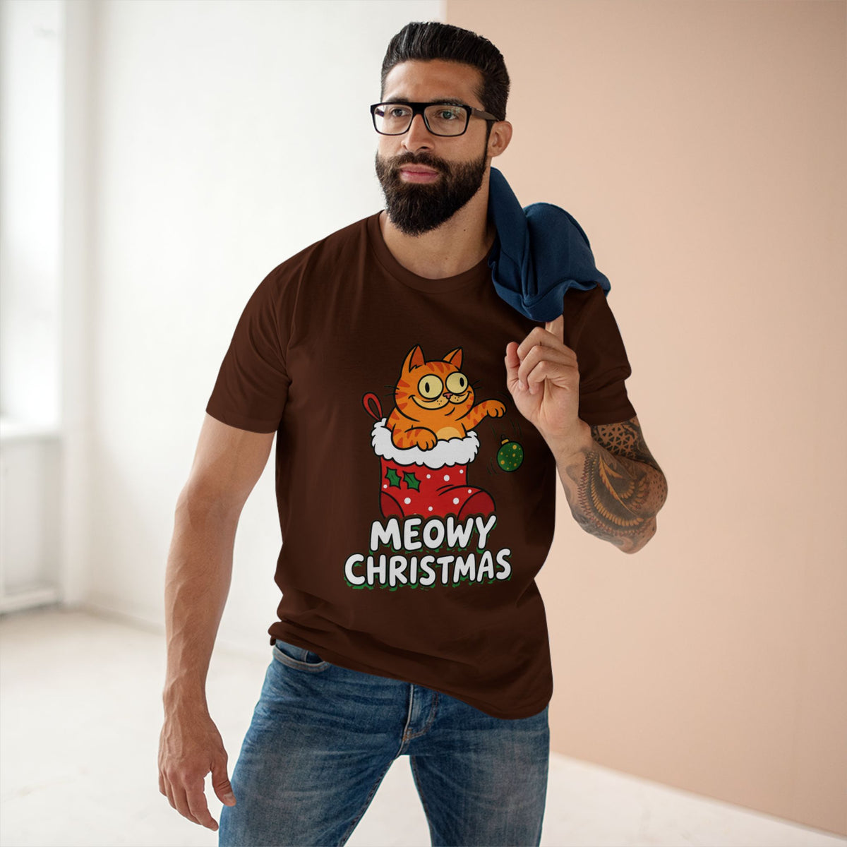 Casual Tee, Meowy Christmas (All Colors)