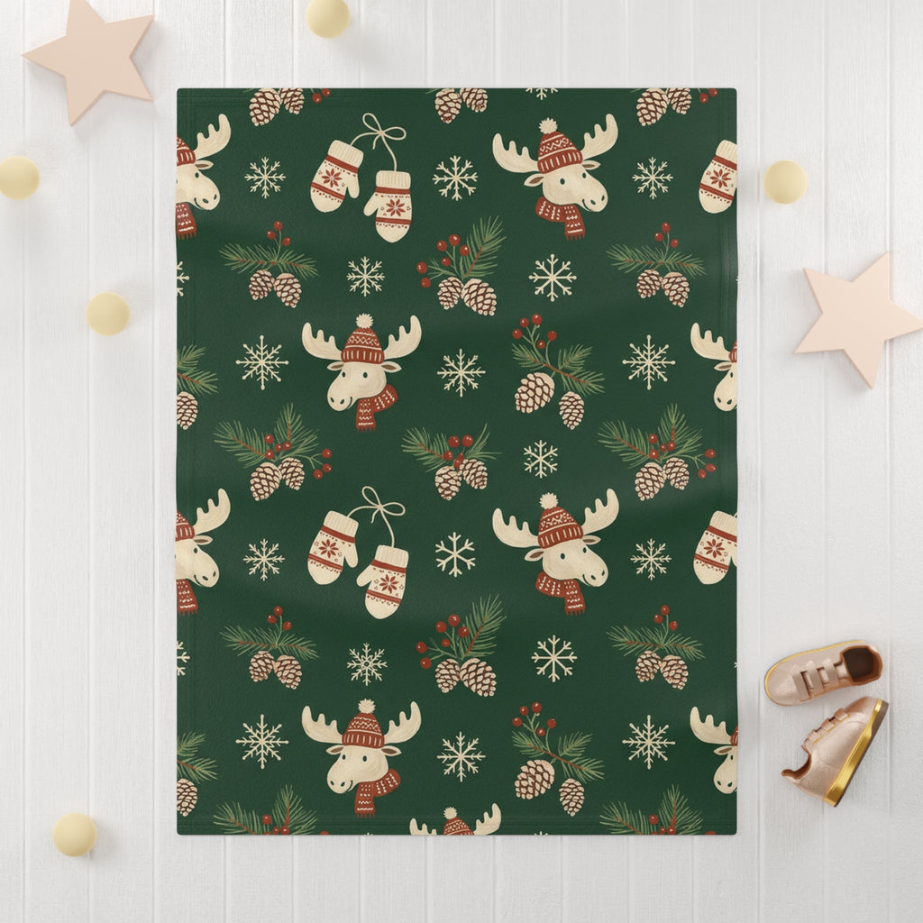 Fluffy Baby Blanket, Green Pineapples (Custom)