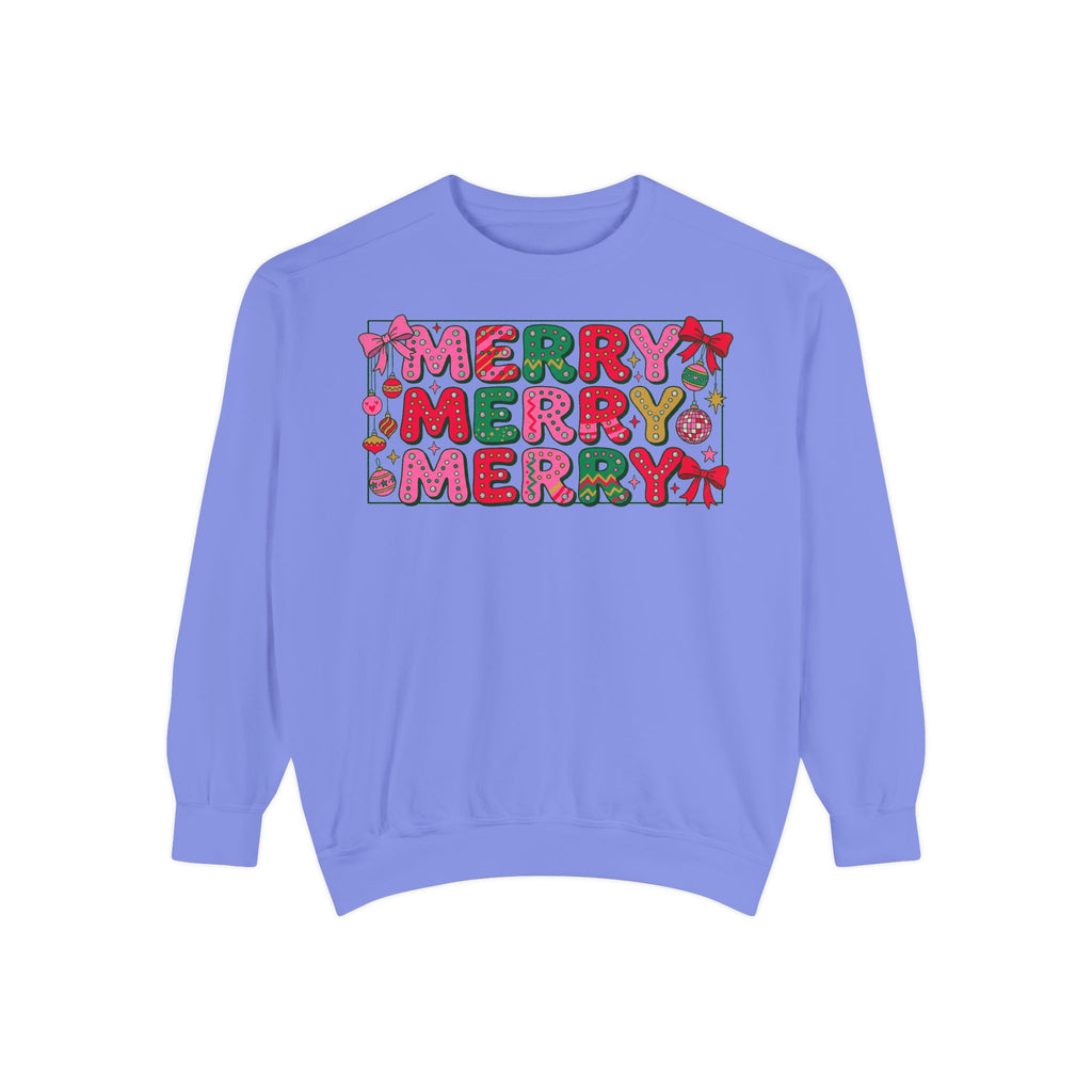 Dyed Sweatshirt, Merry Merry (White)