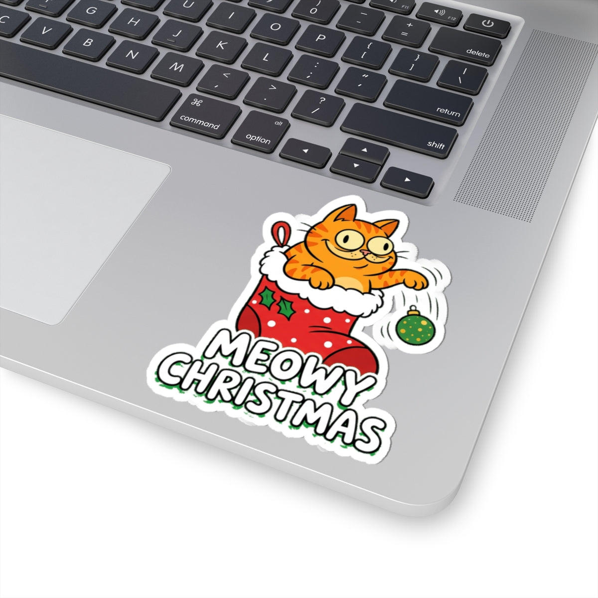 Kiss Cut Sticker, Meowy Christmas