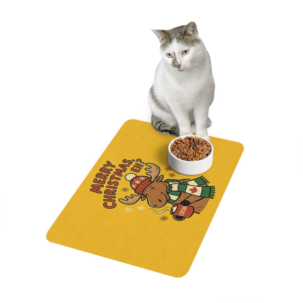 Pet Food Mat, Merry Christmas Eh? - 12 x 18