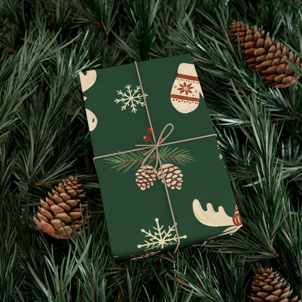 Christmas Giftwrap Paper, Green Pineapple (Custom)