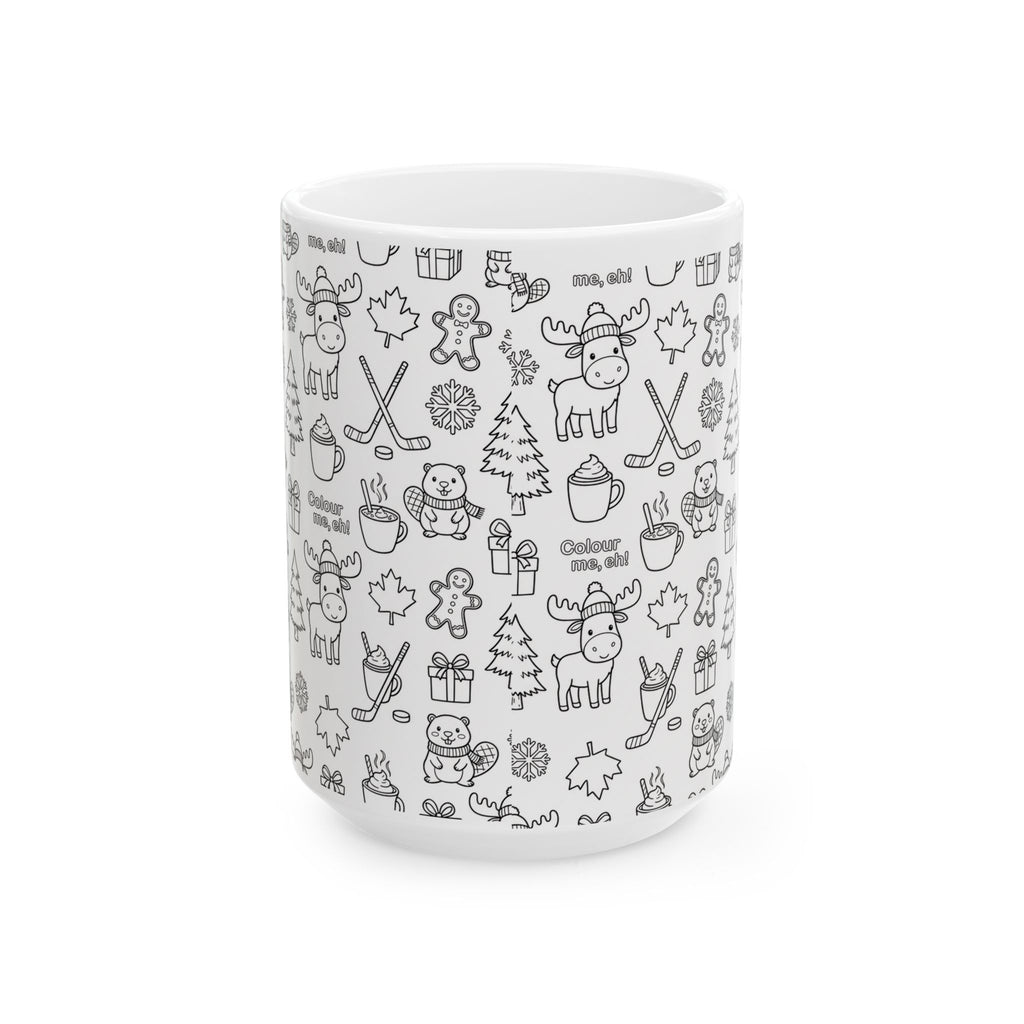 Ceramic Mug, Sticker Bomb (White)
