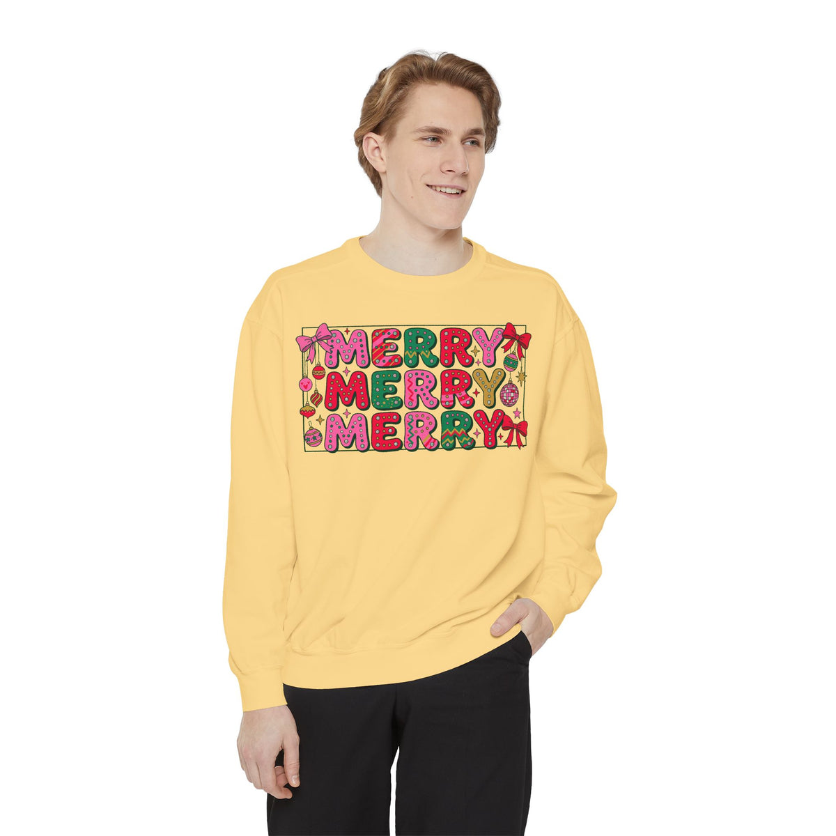 Dyed Sweatshirt, Merry Merry (White)