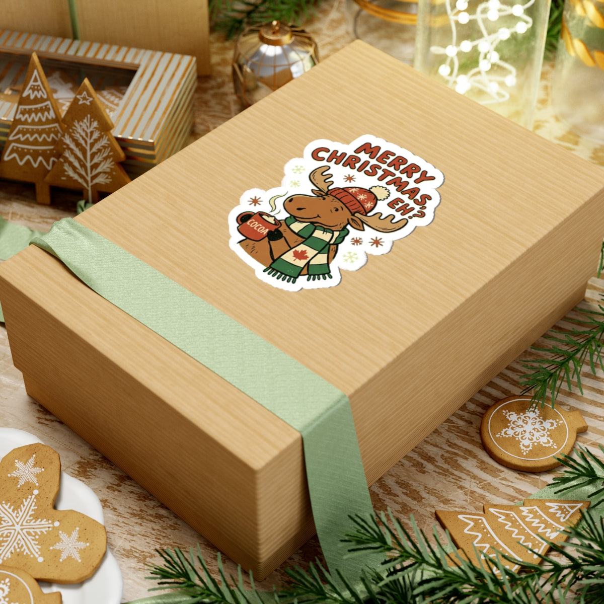 Kiss Cut Sticker, Merry Christmas Eh?