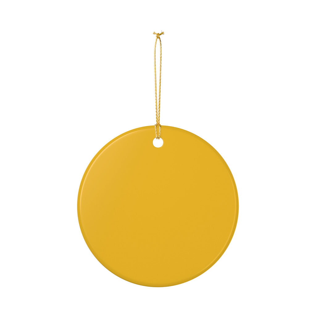 Ceramic Ornament, Merry Christmas Eh? (Mustard)