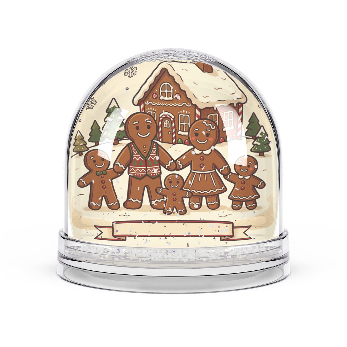 Snow Globe, Custom Gingerbread Family