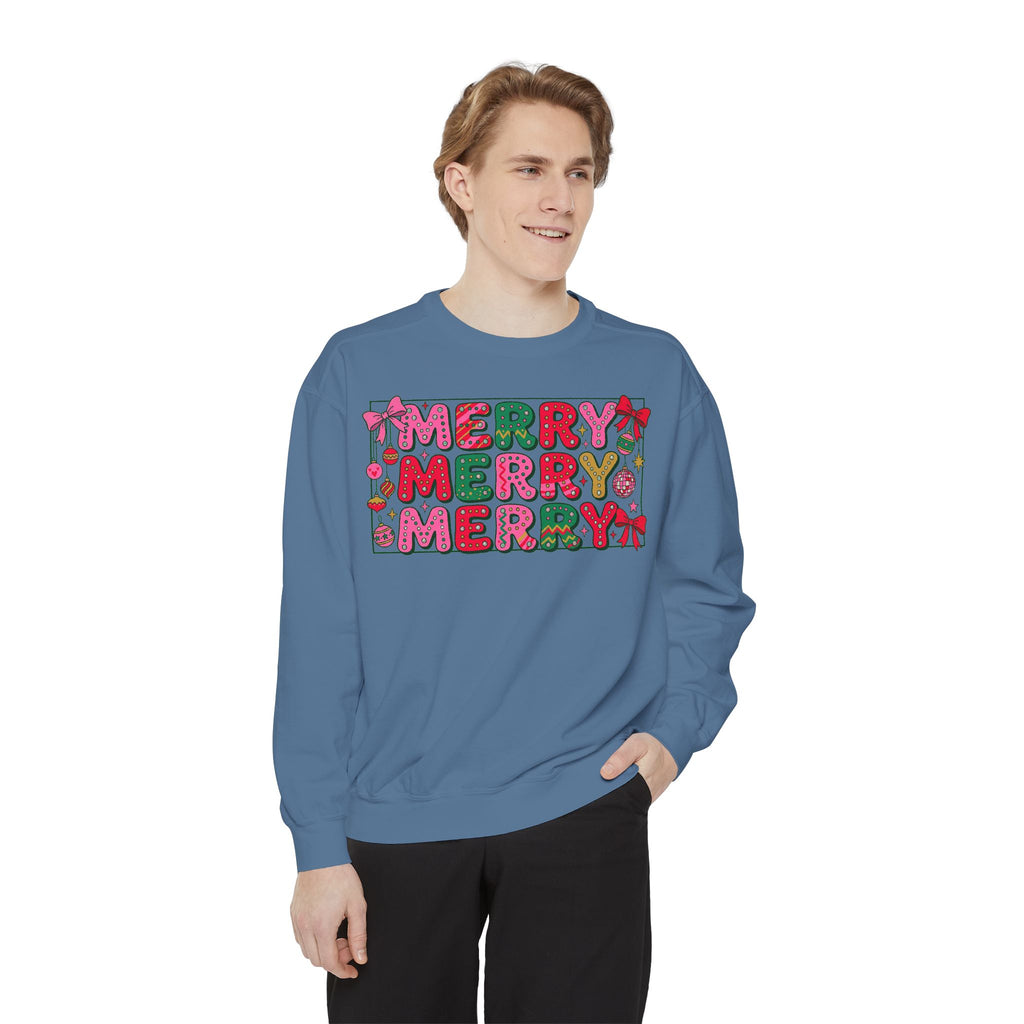 Dyed Sweatshirt, Merry Merry (White)