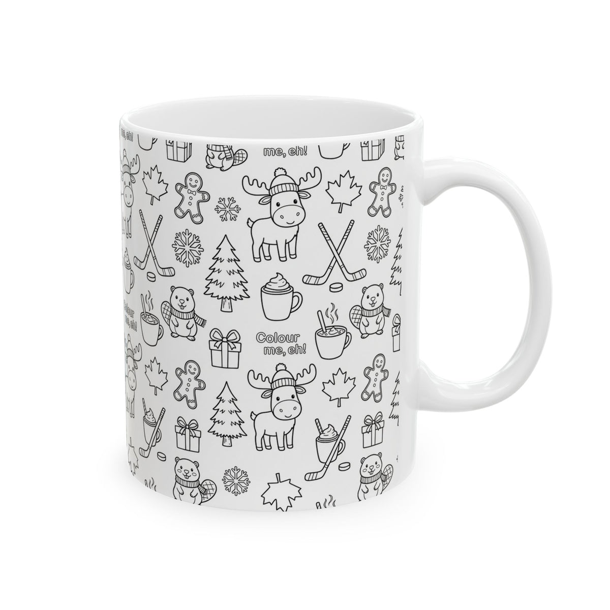 Ceramic Mug, Sticker Bomb (White)