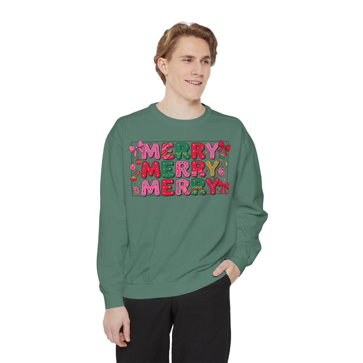 Dyed Sweatshirt, Merry Merry (White)
