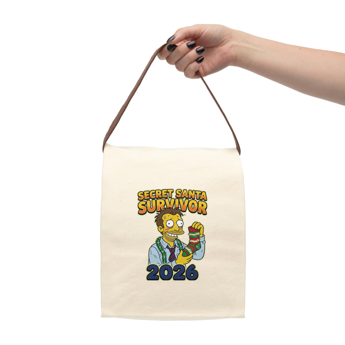 Canvas Lunch Bag With Strap - Secret Santa Survivor