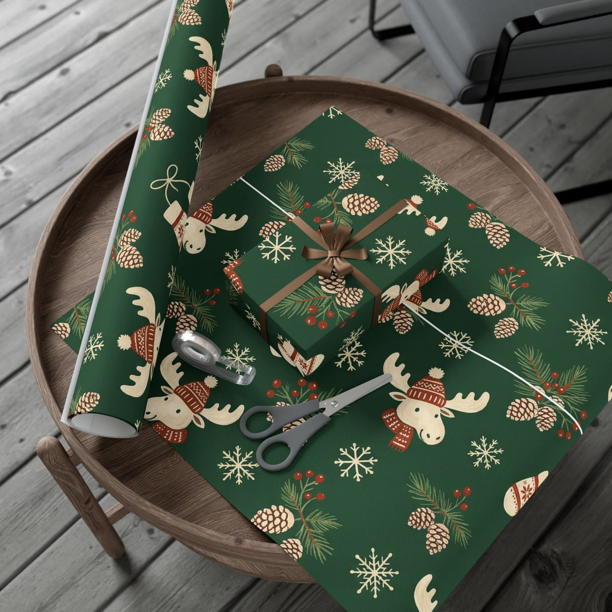 Christmas Giftwrap Paper, Green Pineapple (Custom)