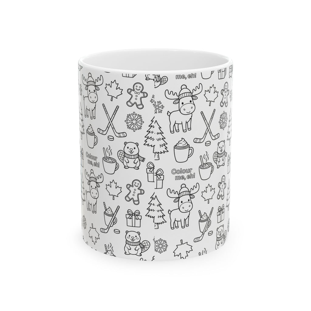 Ceramic Mug, Sticker Bomb (White)